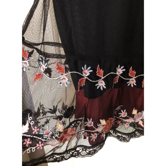 Vintage Persaman New York Skirt Womens 6 Floral Sheer Whimsigoth Fairy Grunge - Picture 3 of 9
